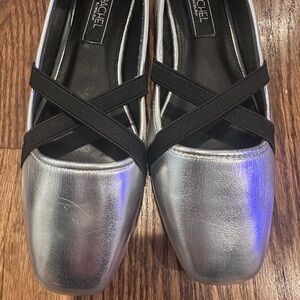 Rachel Roy Silver Metallic Ballet Flats Sz 9M New